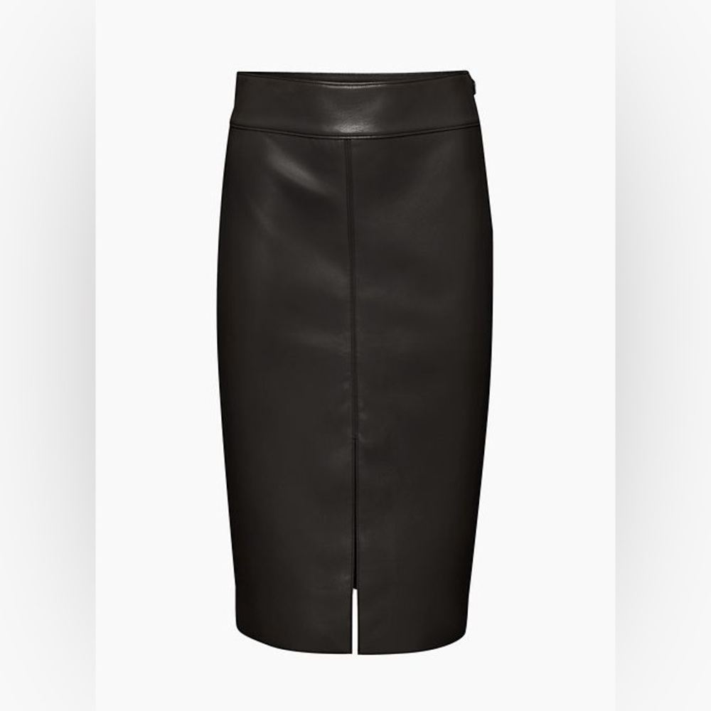 Babaton (Aritzia) Vegan Leather Midi Pencil Skirt (NEW) - Black